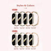 For Xiaomi Mi Band 8 / 9 / 9 NFC Mijobs Ruyi Beauty Bracelet Watch Band(Light Gold Red)