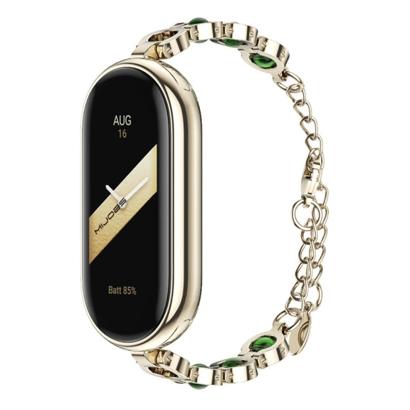 For Xiaomi Mi Band 8 / 9 / 9 NFC Mijobs Mermaid Beauty Bracelet Watch Band(Light Gold Green)