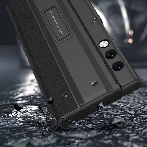 For Honor V Purse GKK Full Coverage Folding Leather Phone Case with Holder(Carbon Fiber)