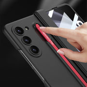For Samsung Galaxy Z Fold5 5G GKK Magnetic Integrated Phone Case with Pen Slots, No Include Pen(Black+Red)