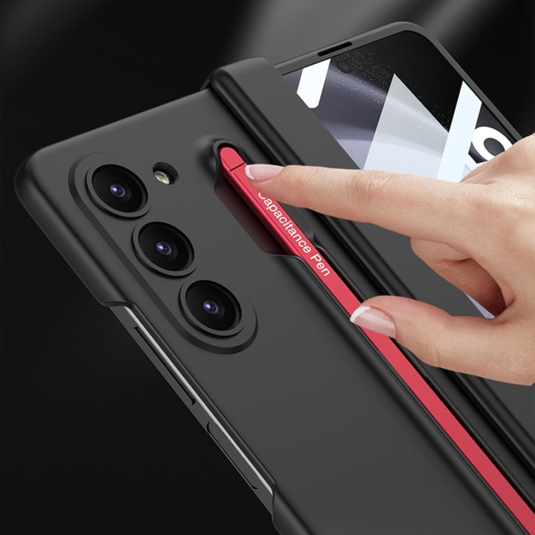For Samsung Galaxy Z Fold5 5G GKK Magnetic Integrated Phone Case with Pen Slots, No Include Pen(Black+Red)