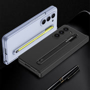 For Samsung Galaxy Z Fold5 5G GKK Magnetic Integrated Phone Case with Pen Slots, No Include Pen(Black+Red)