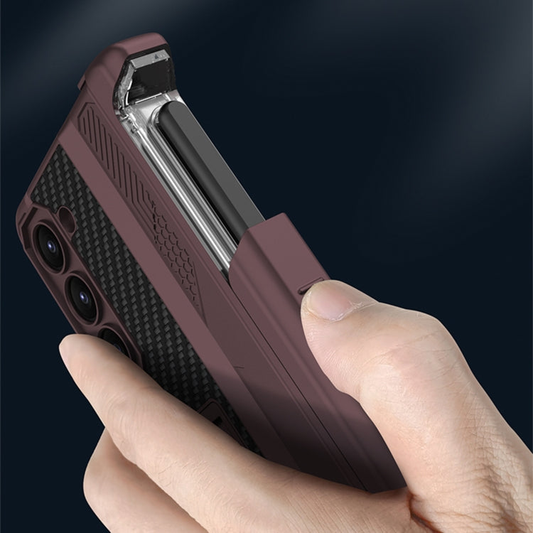 For Samsung Galaxy Z Fold5 GKK Integrated Folding Mech Shell PC Phone Case with Slide Pen Box(Wine Red) - free shipping - PMC TechLife - Order now!
