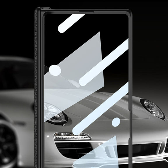 For Xiaomi Mix Fold 3 GKK Magnetic Hinge Flip Leather Phone Case with Holder(Carbon Fiber)