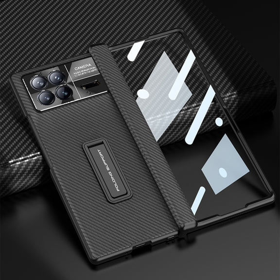 For Xiaomi Mix Fold 3 GKK Magnetic Hinge Flip Leather Phone Case with Holder(Gold)
