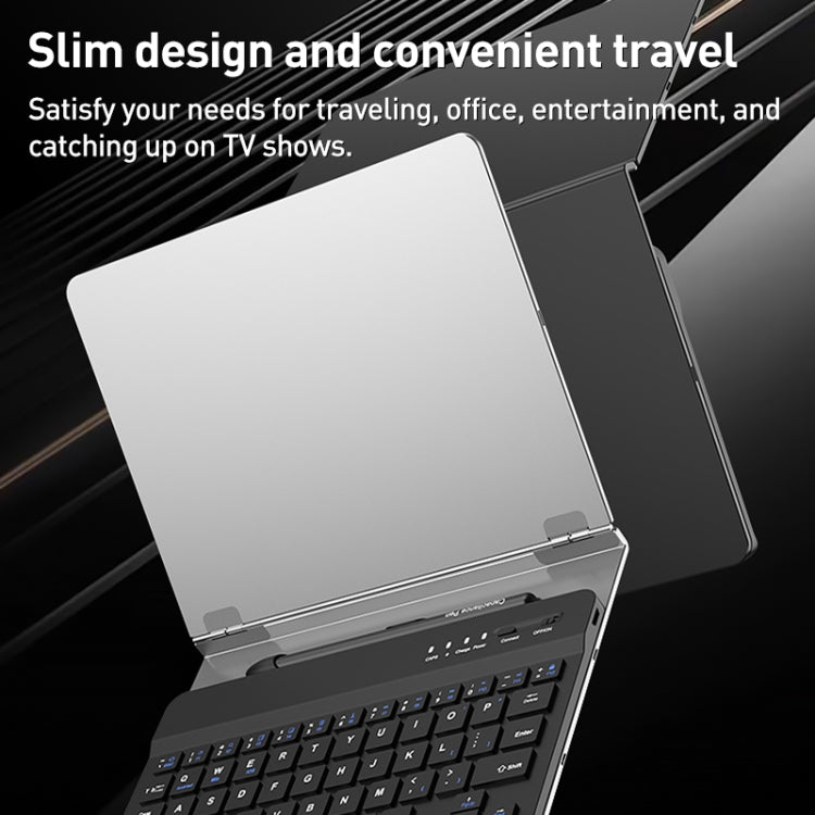 GKK Metal Folding Holder + Bluetooth Keyboard + Pen + Pen Slots + Mouse Set(Black)