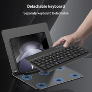 GKK Metal Folding Holder + Bluetooth Keyboard + Pen + Pen Slots + Mouse Set(Black)