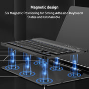 GKK Metal Folding Holder + Bluetooth Keyboard + Pen + Pen Slots + Mouse Set(Black)