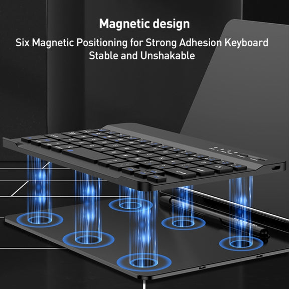 GKK Metal Folding Holder + Bluetooth Keyboard + Pen + Pen Slots + Mouse Set(Black)