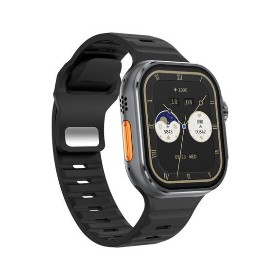 iW9 Ultra 2.04 inch Screen Smart Call Watch, BT Call / Heart Rate / Blood Pressure / Blood Oxygen(Tarnish Black)