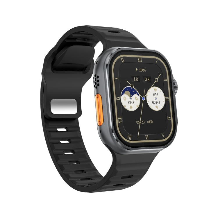 iW9 Ultra 2.04 inch Screen Smart Call Watch, BT Call / Heart Rate / Blood Pressure / Blood Oxygen(Tarnish Black)