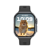 iW9 Ultra 2.04 inch Screen Smart Call Watch, BT Call / Heart Rate / Blood Pressure / Blood Oxygen(Tarnish Black)