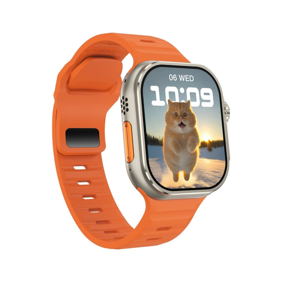 iW9 Ultra 2.04 inch Screen Smart Call Watch, BT Call / Heart Rate / Blood Pressure / Blood Oxygen(Orange Gold)