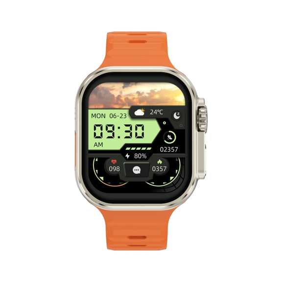 iW9 Ultra 2.04 inch Screen Smart Call Watch, BT Call / Heart Rate / Blood Pressure / Blood Oxygen(Orange Gold)