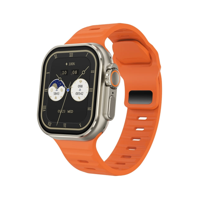 iW9 Ultra 2.04 inch Screen Smart Call Watch, BT Call / Heart Rate / Blood Pressure / Blood Oxygen(Orange Gold)