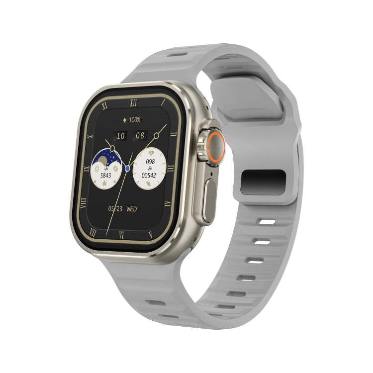 iW9 Ultra 2.04 inch Screen Smart Call Watch, BT Call / Heart Rate / Blood Pressure / Blood Oxygen(Grey Gold) - Smart Wristbands by PMC TechLife | Online Shopping South Africa | PMC TechLife