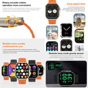 iW9 Ultra 2.04 inch Screen Smart Call Watch, BT Call / Heart Rate / Blood Pressure / Blood Oxygen(Grey Gold)