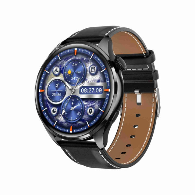 TM05 Pro Smart Bracelet, 1.46 inch Leather Band IP67 Water-resistant Smart Watch, Bluetooth Call / Heart Rate / Blood Pressure / Blood Oxygen(Black)