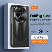 For OPPO Find N3 / OnePlus Open Integrated Frosted Electroplating Full Coverage Phone Case with Pen/Pen Slots(Black)