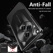 For OPPO Find N3 / OnePlus Open Integrated Frosted Electroplating Full Coverage Phone Case with Pen/Pen Slots(Black)