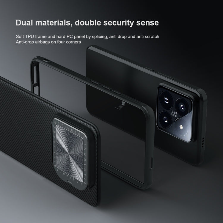 For Xiaomi 14 Pro NILLKIN Black Mirror Prop CD Texture Mirror Phone Case(Blue) - free shipping - PMC Jewellery - Order now!