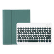 For Samsung Galaxy Tab A9+ X210/X215/X215 YA09B Candy Color TPU Round Keycap Bluetooth Keyboard Leather Case with Pen Slot(Dark Green) - free shipping - PMC TechLife - Order now!