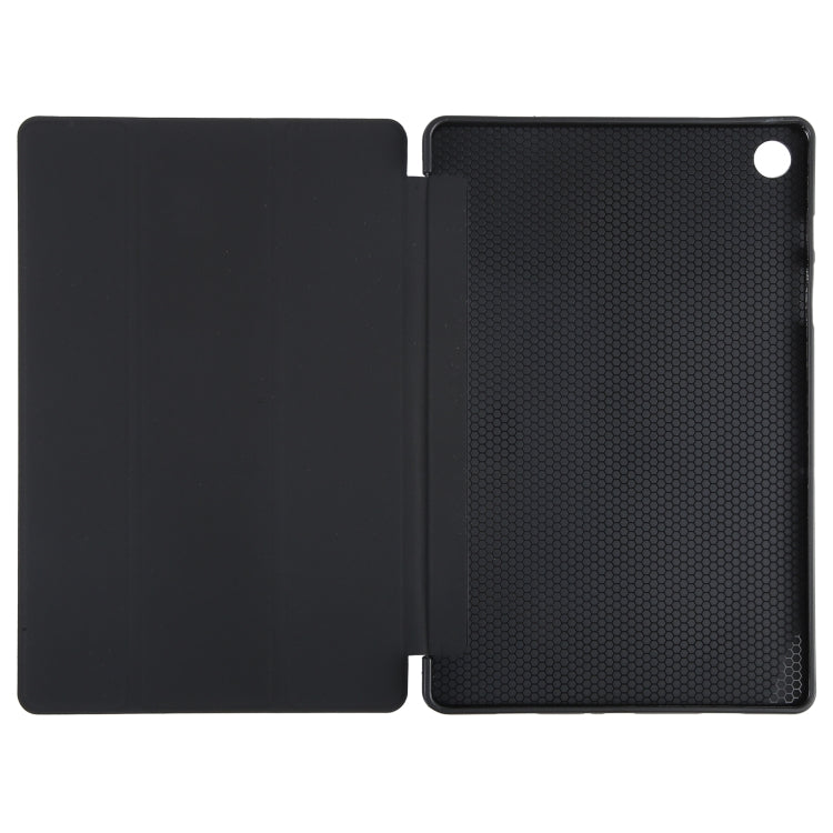 For Samsung Galaxy Tab A9+ Tri-fold Holder Flip Horizontal Flip TPU Leather Tablet Case(Black)