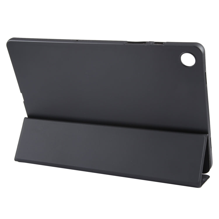 For Samsung Galaxy Tab A9+ Tri-fold Holder Flip Horizontal Flip TPU Leather Tablet Case(Black)