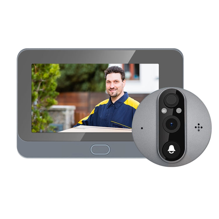 ESCAM C87 1080P 4.3 inch Smart WiFi Digital Door Viewer Supports Wide-Angle PIR & Night Vision & Dingdong Photo(White) - free shipping - PMC Jewellery - Order now!