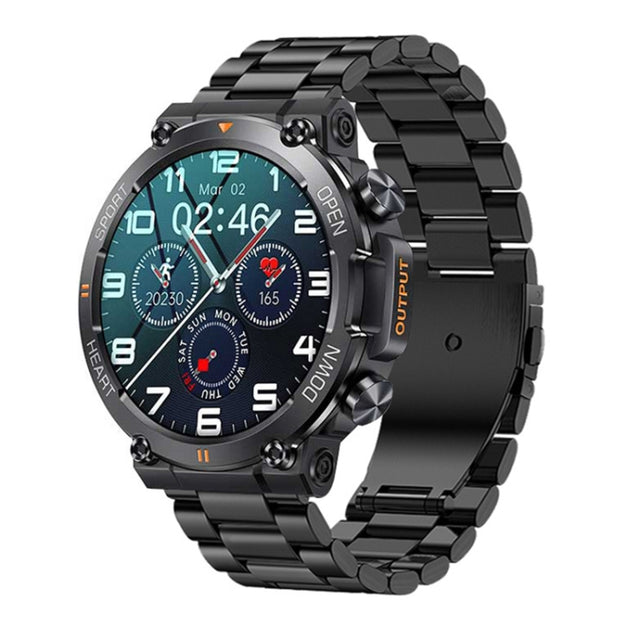 K56 Pro 1.39 inch Smart Steel Strap Wristband Support Heart Rate Monitoring / Blood Pressure Monitoring(Black Three Strains)