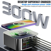 Mechanic X-Power Series Multiport Digital Display USB Charger Station with Wireless Charging, Total Power:300W(EU Plug)