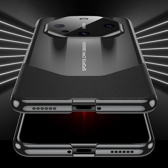 For Huawei Mate 60 GKK Leather Supercar Shockproof Phone Case(Black)