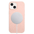 For iPhone 15 Wheat MagSafe Magnetic Straw Material + TPU Phone Case(Pink) - iPhone 15 Cases by PMC TechLife | Online Shopping South Africa | PMC TechLife | Buy Now Pay Later Mobicred