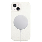 For iPhone 13 Wheat MagSafe Magnetic Straw Material + TPU Phone Case(White)