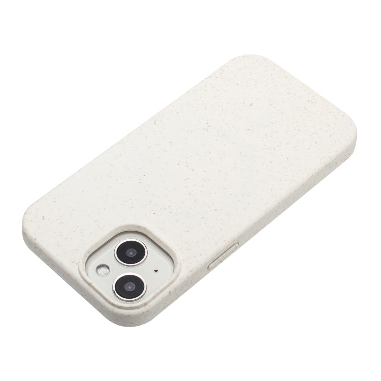 For iPhone 13 Wheat MagSafe Magnetic Straw Material + TPU Phone Case(White)