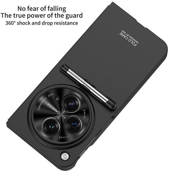 For OPPO Find N3 / OnePlus Open GKK Ultra-thin Full Coverage Phone Flip Case with Pen(Black)
