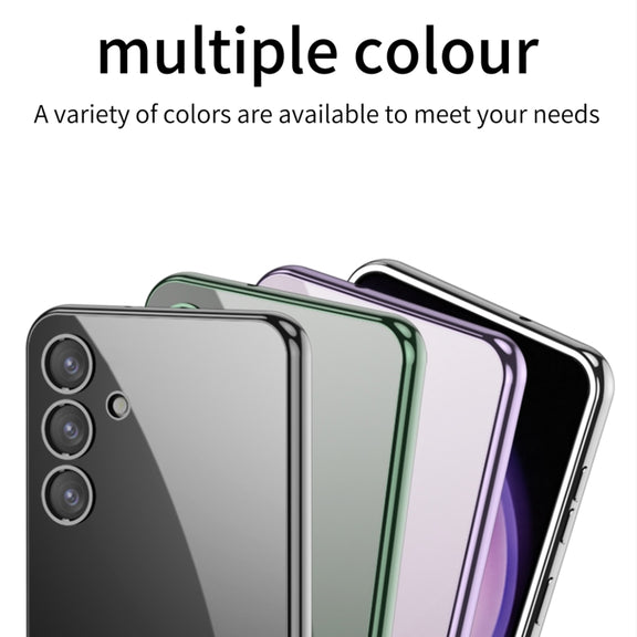 For Samsung Galaxy S24 GKK Plating Transparent TPU Phone Case, Without pen(Green)