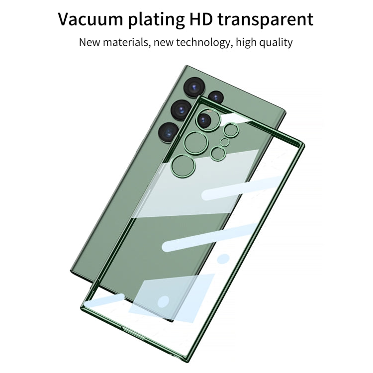 For Samsung Galaxy S24 Ultra GKK Plating Transparent TPU Phone Case, Without pen(Black)