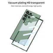 For Samsung Galaxy S24 Ultra GKK Plating Transparent TPU Phone Case, Without pen(Green)