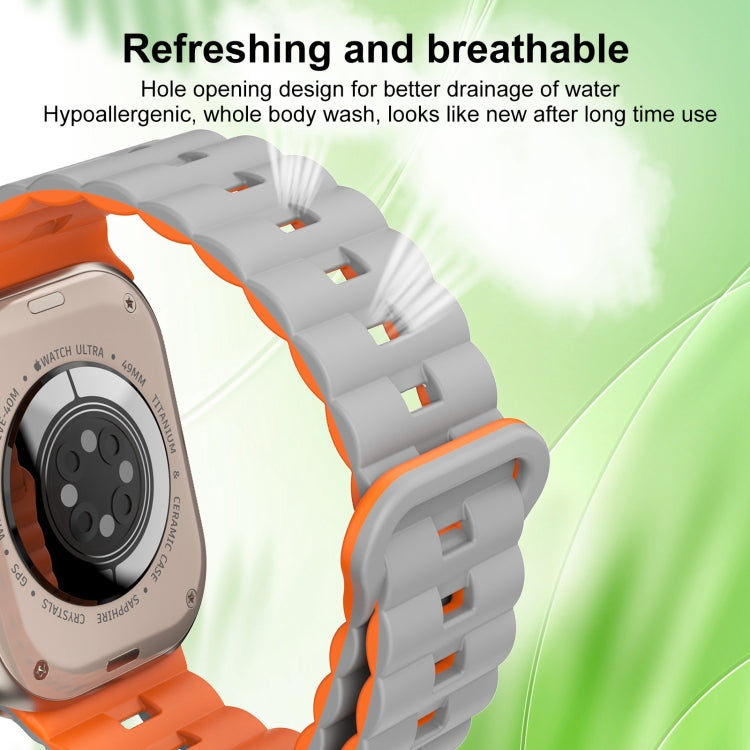 For Apple Watch Series 6 44mm Reverse Buckle Two Color Magnetic Silicone Watch Band(Black+White) - free shipping - PMC TechLife - Order now!