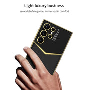 For Samsung Galaxy S24 Ultra 5G GKK Plating Soft TPU + Leather Full Coverage Phone Case without Pen(Green)