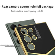 For Samsung Galaxy S24 Ultra 5G GKK Plating Soft TPU + Leather Full Coverage Phone Case without Pen(Green)