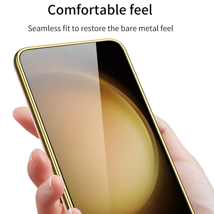 For Samsung Galaxy S24 5G GKK Plating Soft TPU + Leather Full Coverage Phone Case without Pen(White)