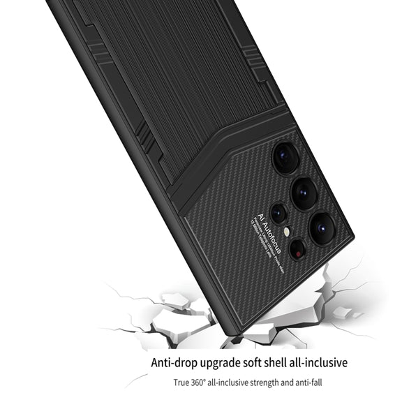 For Samsung Galaxy S24 Ultra 5G GKK TPU + PU Full Coverage Phone Case(Vertical Texture)