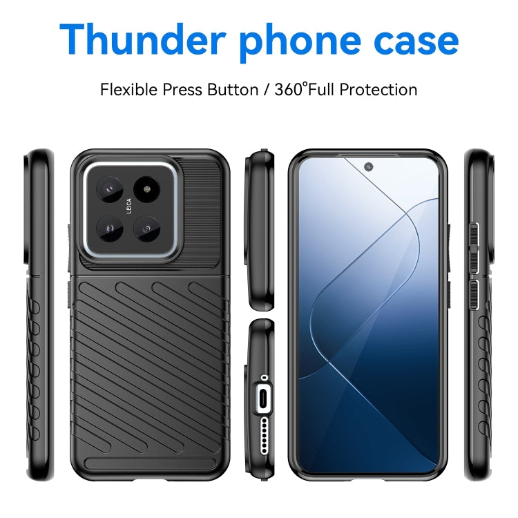 For Xiaomi 14 Thunderbolt Shockproof Soft TPU Phone Case(Black) - 14 Cases by PMC TechLife | Online Shopping South Africa | PMC TechLife | Buy Now Pay Later Mobicred