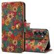 For Samsung Galaxy S23 FE Denior Flower Language Series Cork Fabric Oil Edge Leather Phone Case(Spring) - Galaxy S23 FE 5G Cases by Denior | Online Shopping South Africa | PMC TechLife | Buy Now Pay Later Mobicred