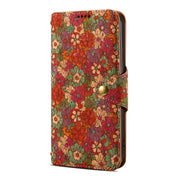 For Samsung Galaxy S23 FE Denior Flower Language Series Cork Fabric Oil Edge Leather Phone Case(Summer)