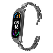 For Xiaomi Mi Band 8 Heart-to-heart Diamond Metal Watch Band(Black)