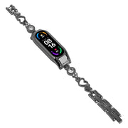 For Xiaomi Mi Band 8 Heart-to-heart Diamond Metal Watch Band(Black)