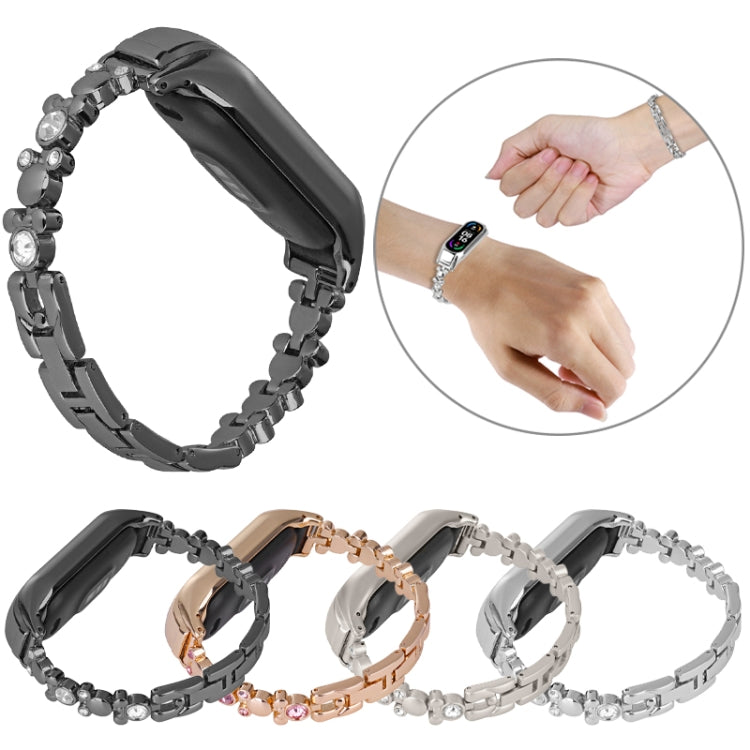 For Xiaomi Mi Band 6 / 5 Cute Bear Diamond Metal Watch Band(Rose Gold) - free shipping - PMC TechLife - Order now!